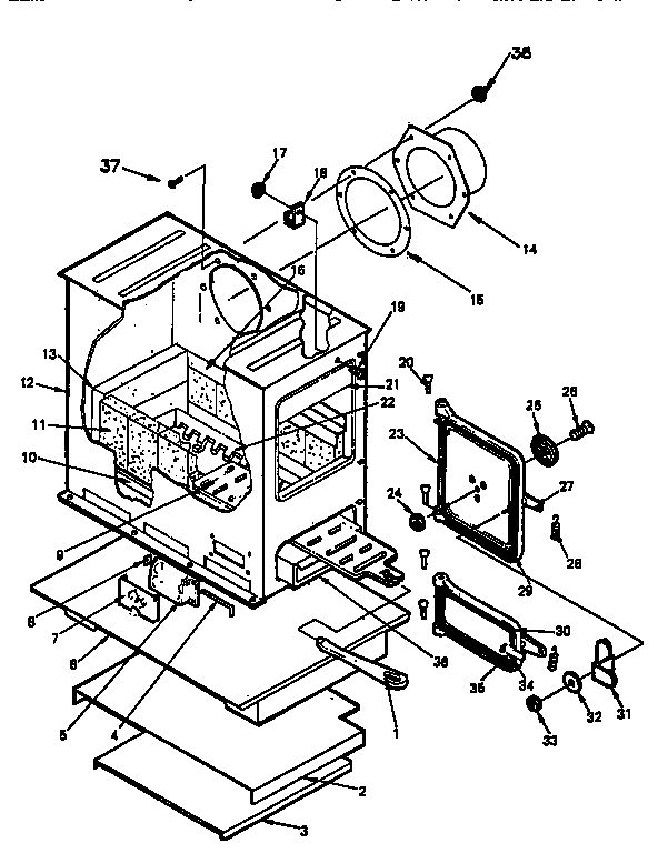 Functional Replacement Parts Diagram and Parts List for 2827  US Stove Company Heater